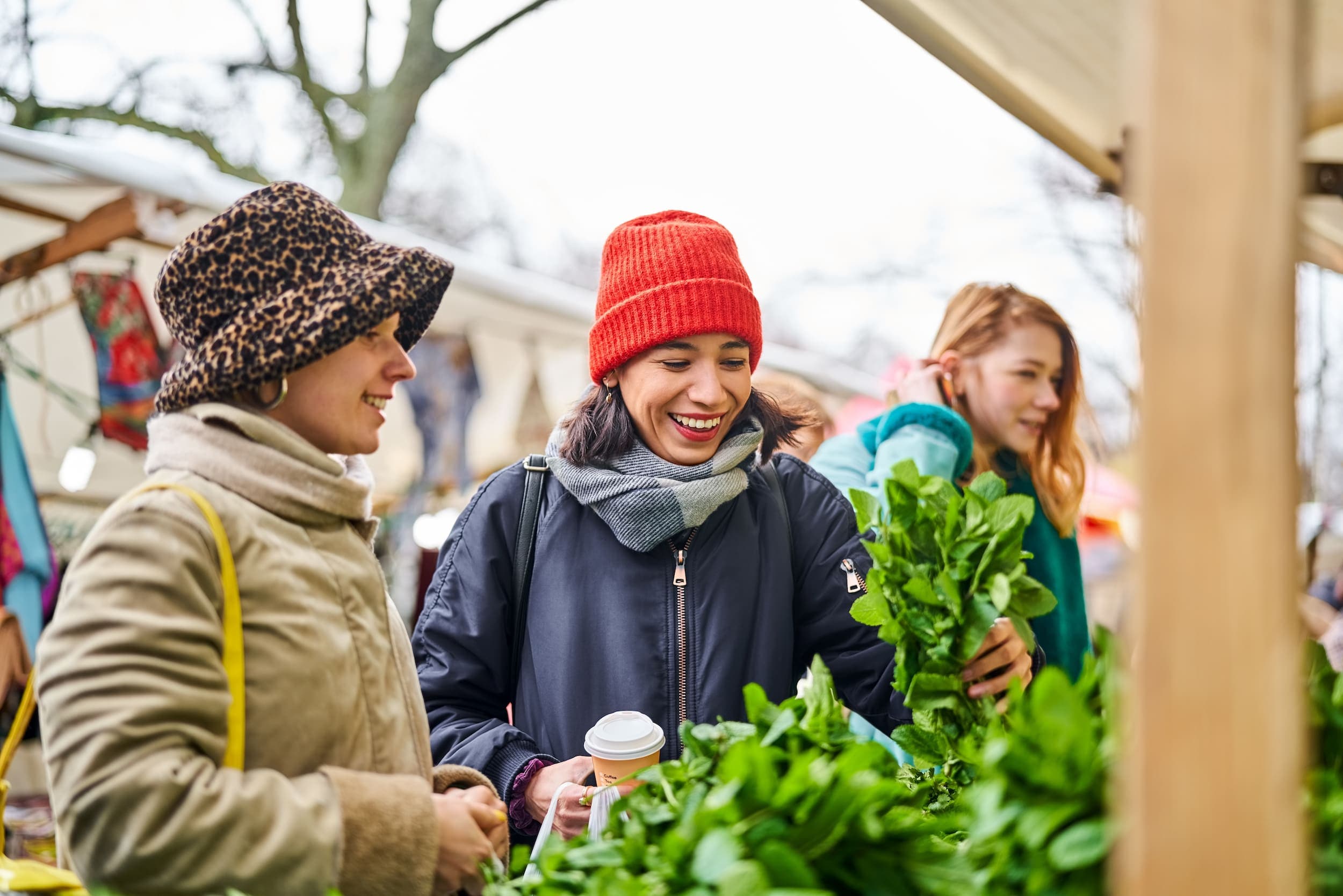A few people shopping at Falmouth Winter Farmer's Market